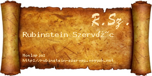 Rubinstein Szervác névjegykártya